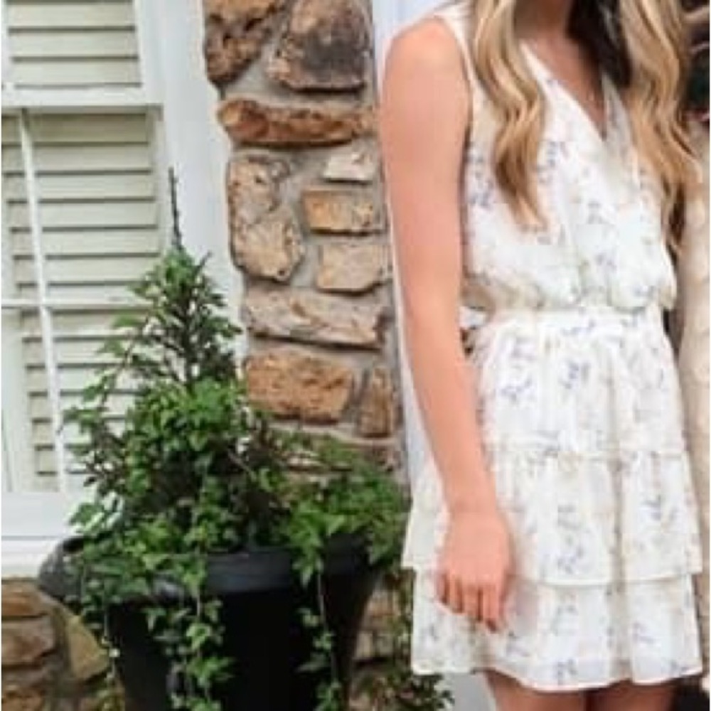 Floral cinched waist dress